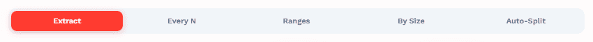 Split mode inputs highlighted including Extract Every N Ranges Size and Auto-Split fields